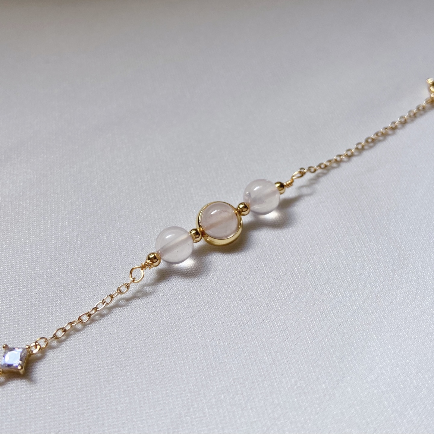 GOLD Triplets Rose Quartz