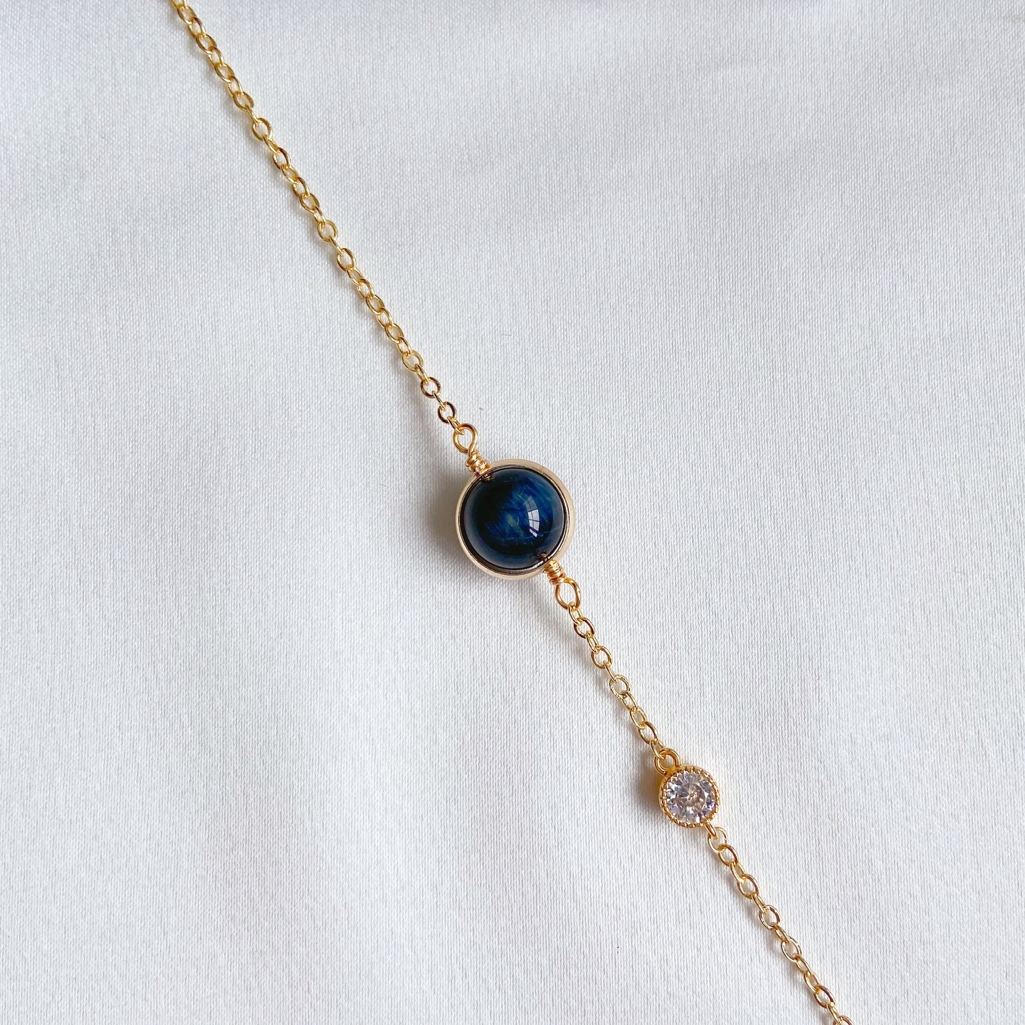 GOLD Single Blue Tigers Eye