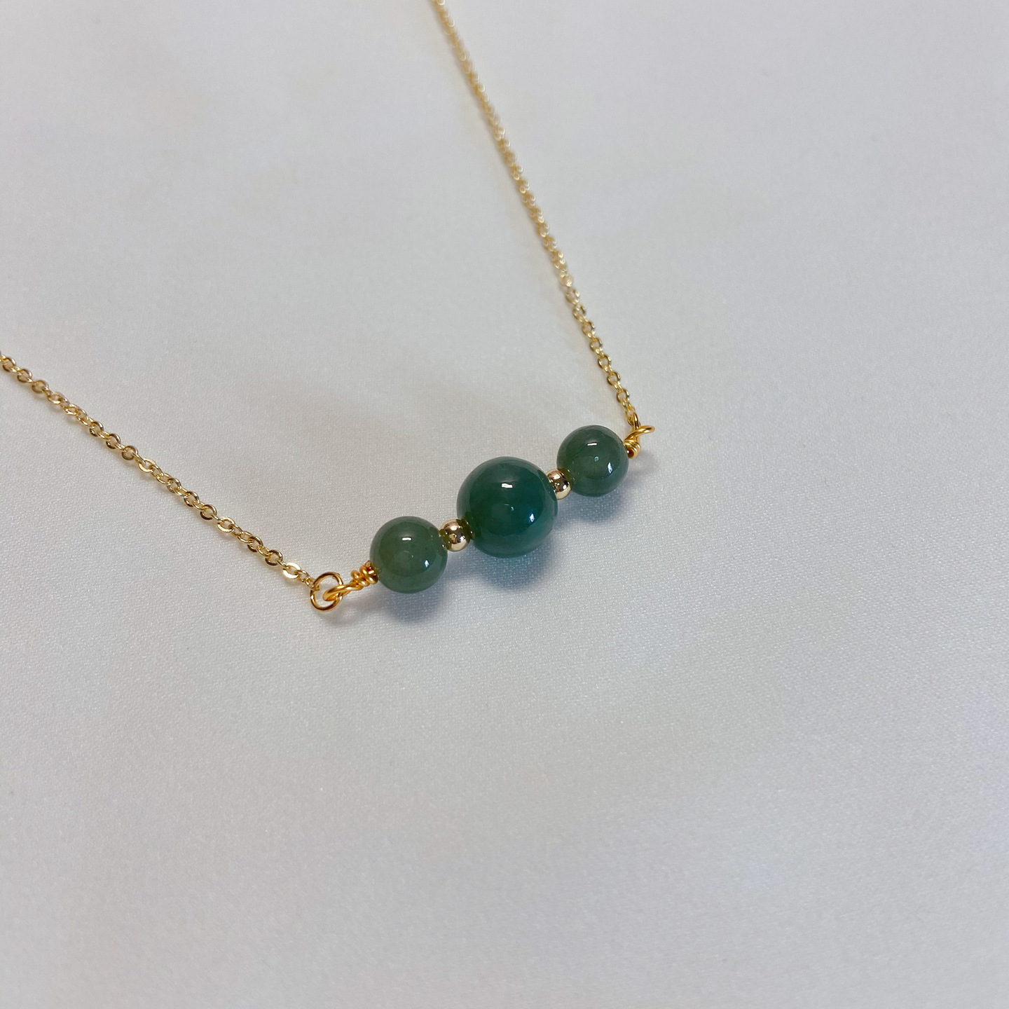 Triplets Necklace Jade Stone