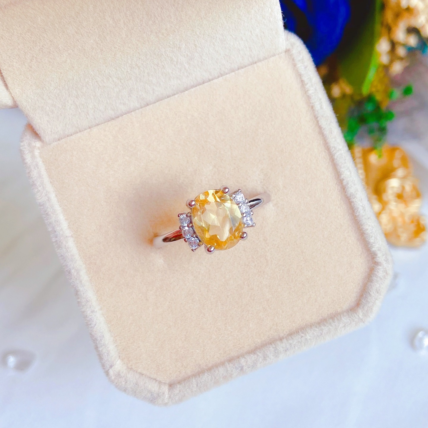 Citrine Solitaire Ring