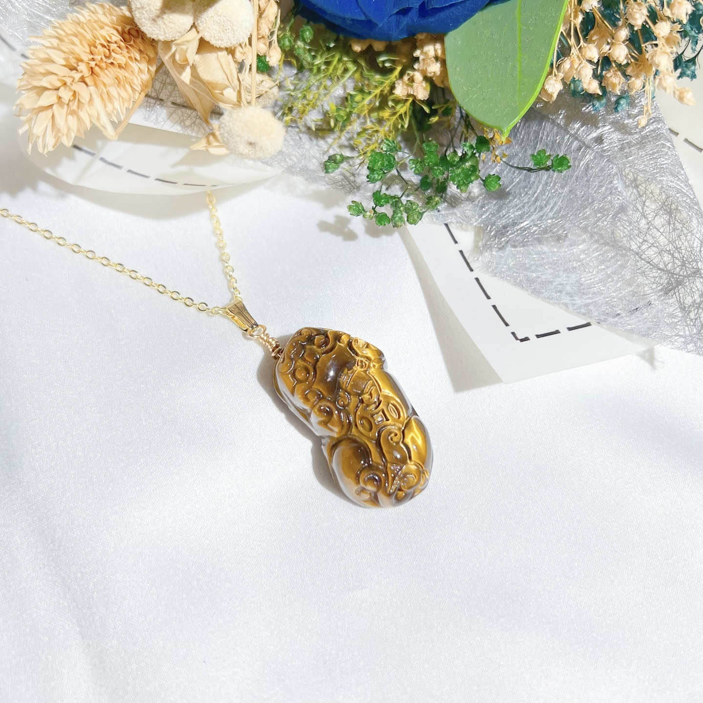 Pixiu Necklace Tigers Eye