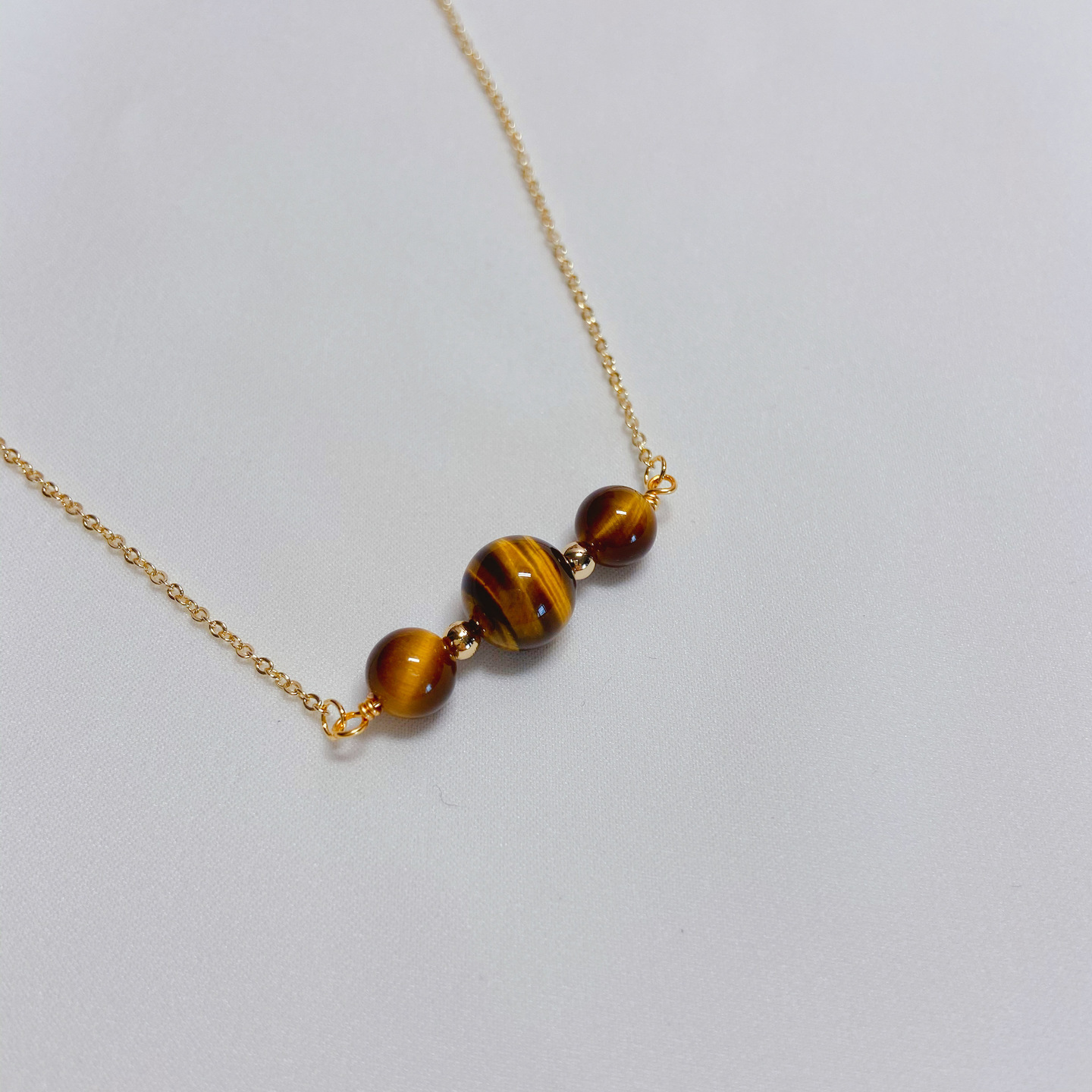 Triplets Necklace Tigers Eye
