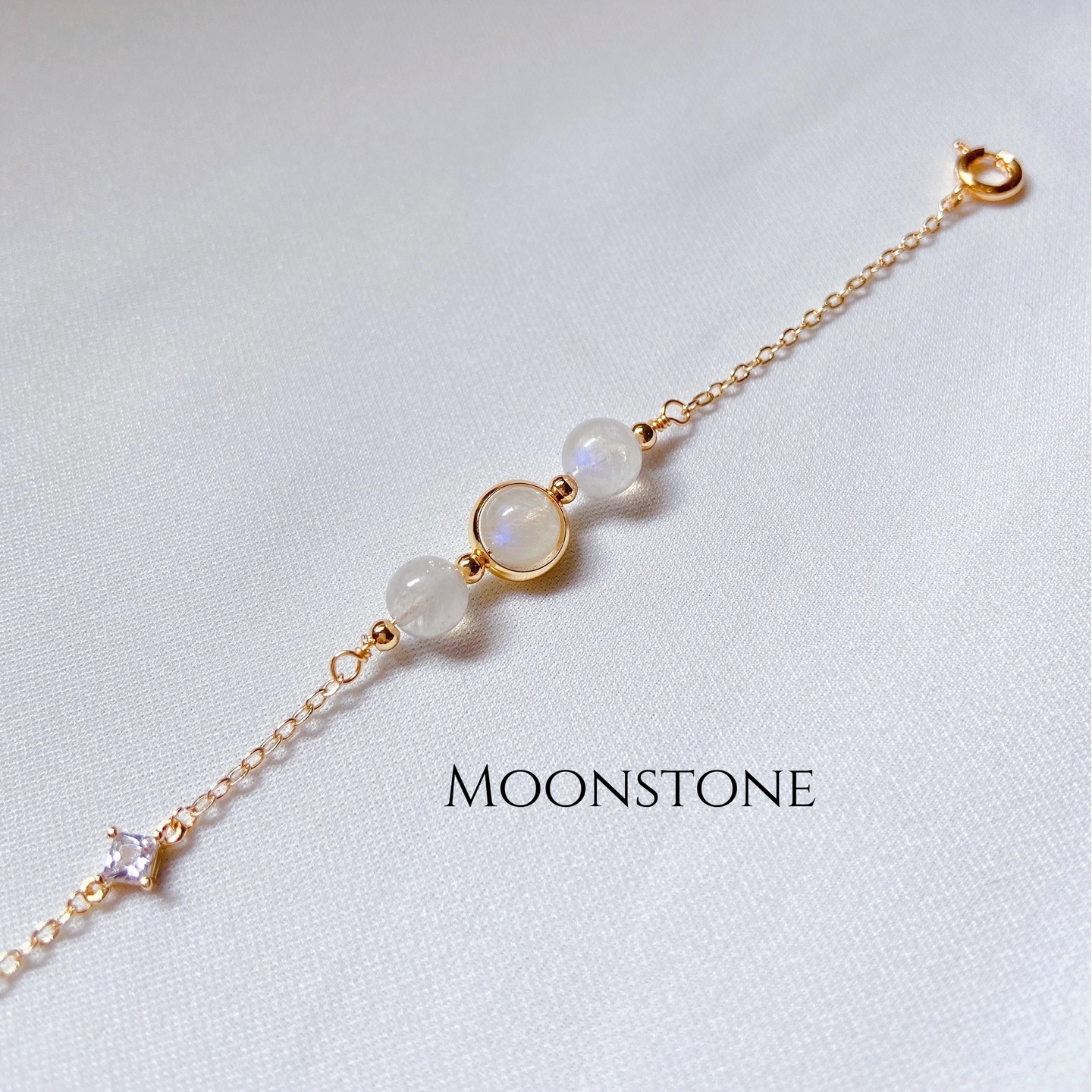 GOLD Triplets Moonstone