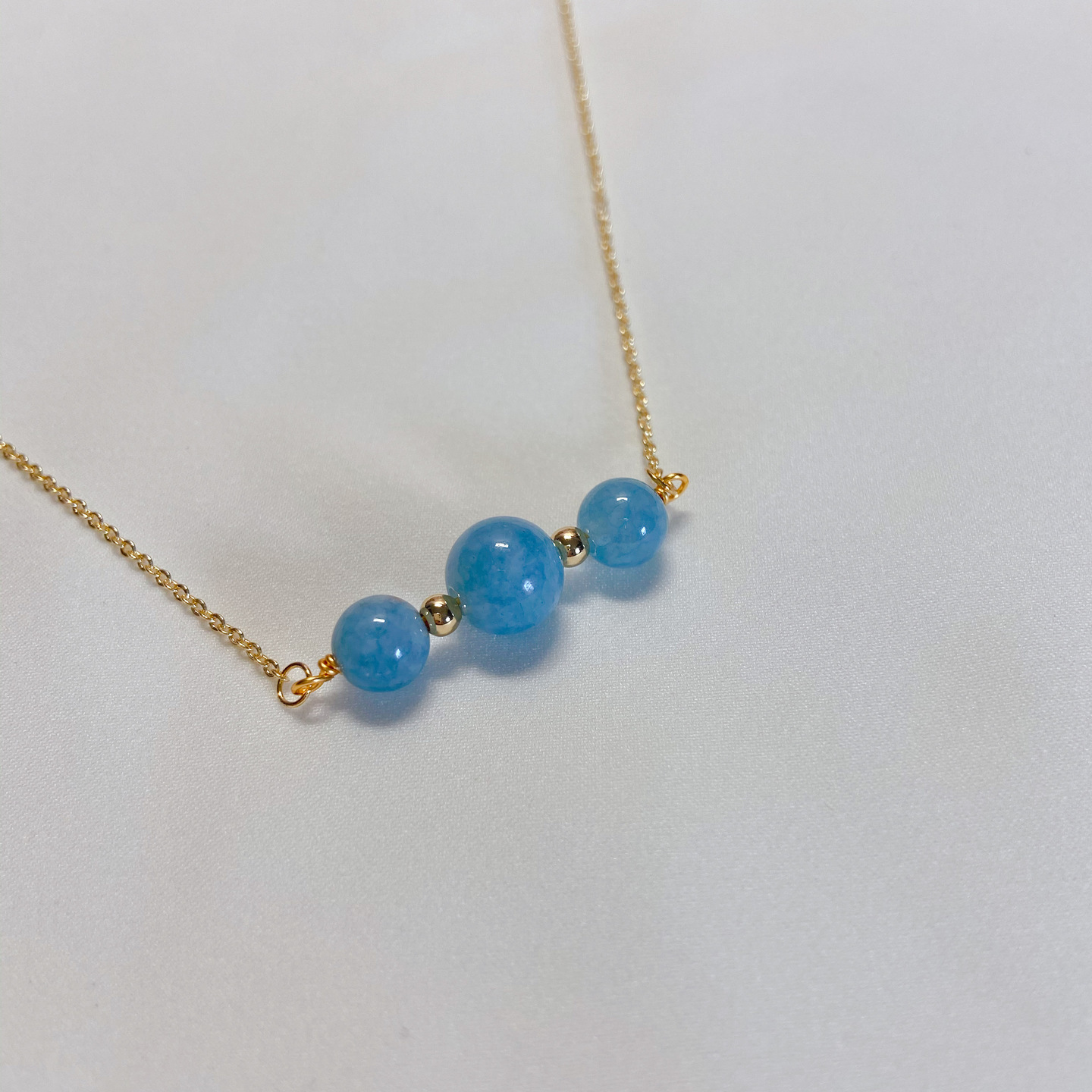 Triplets Necklace Aquamarine