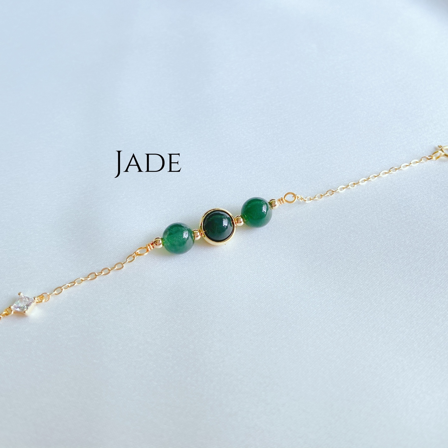 GOLD Triplets Jade Stone