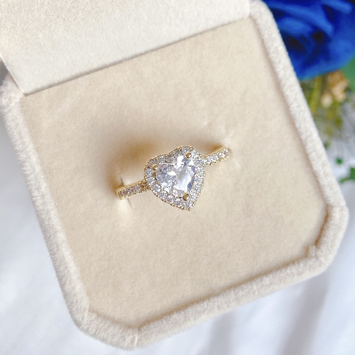 Heart Halo Paved Ring