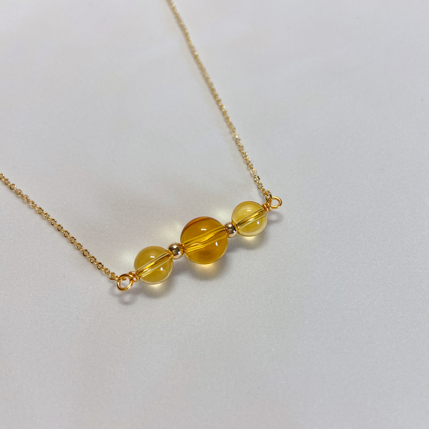 Triplets Necklace Citrine