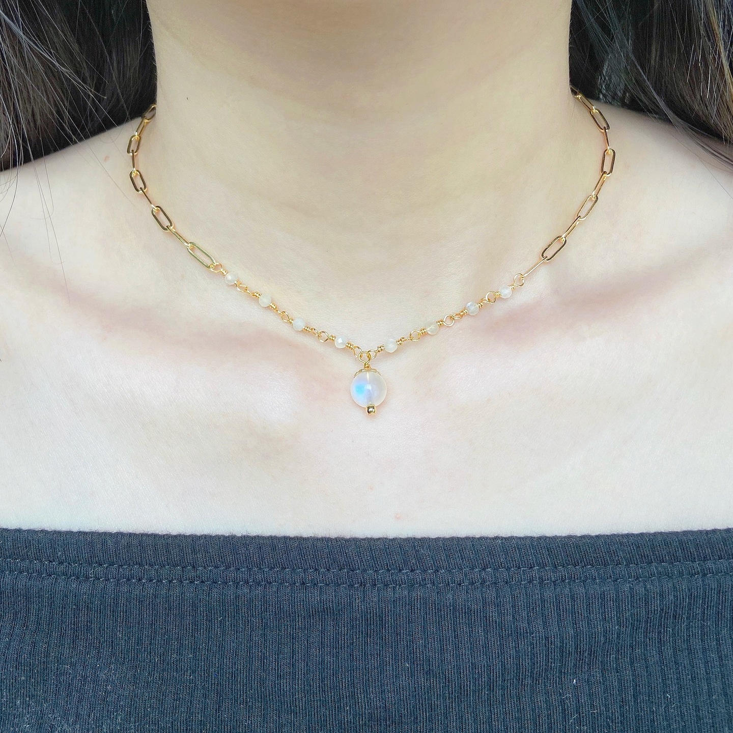 Moonstone Tiara Choker Necklace