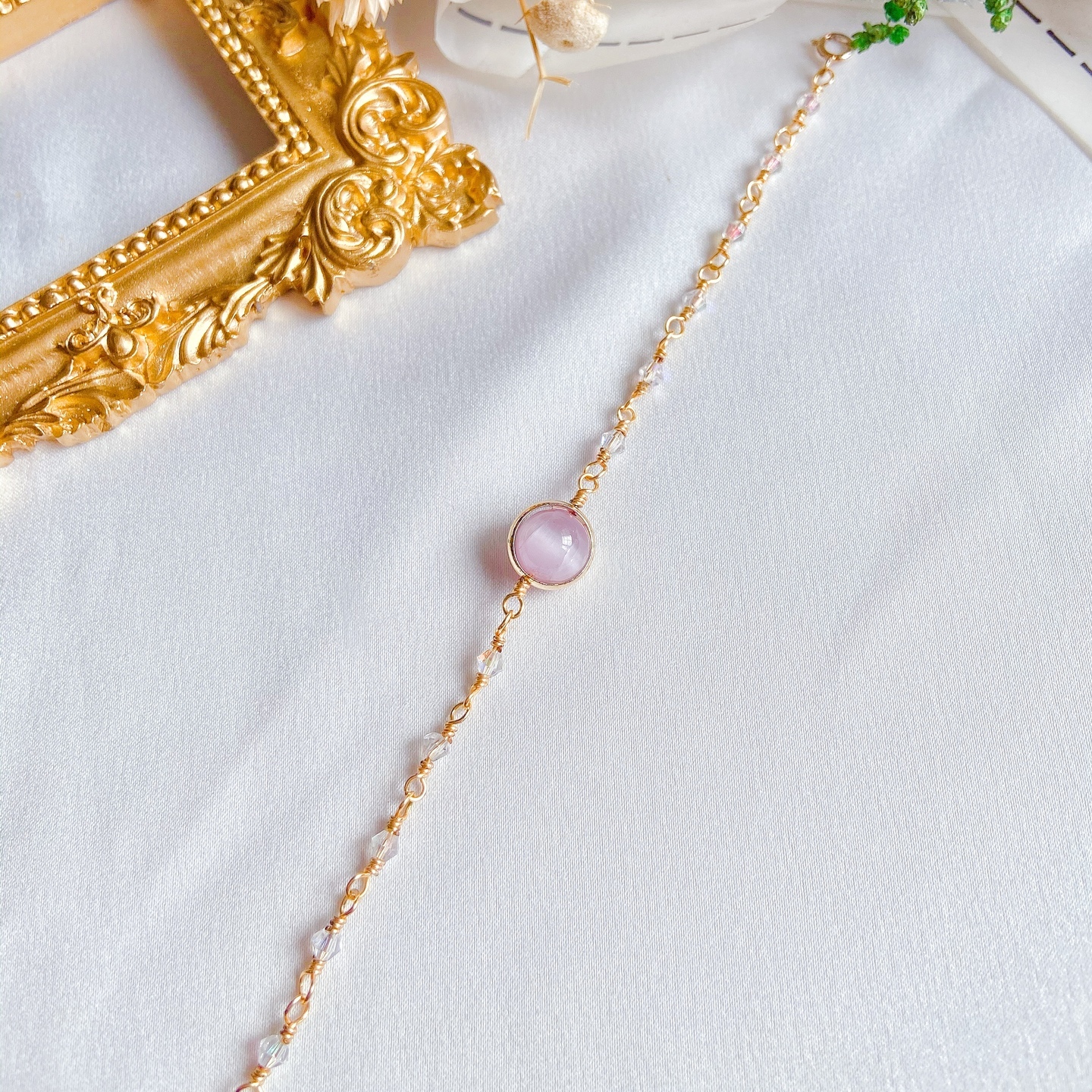 Kunzite Single + Swarovski Crystals