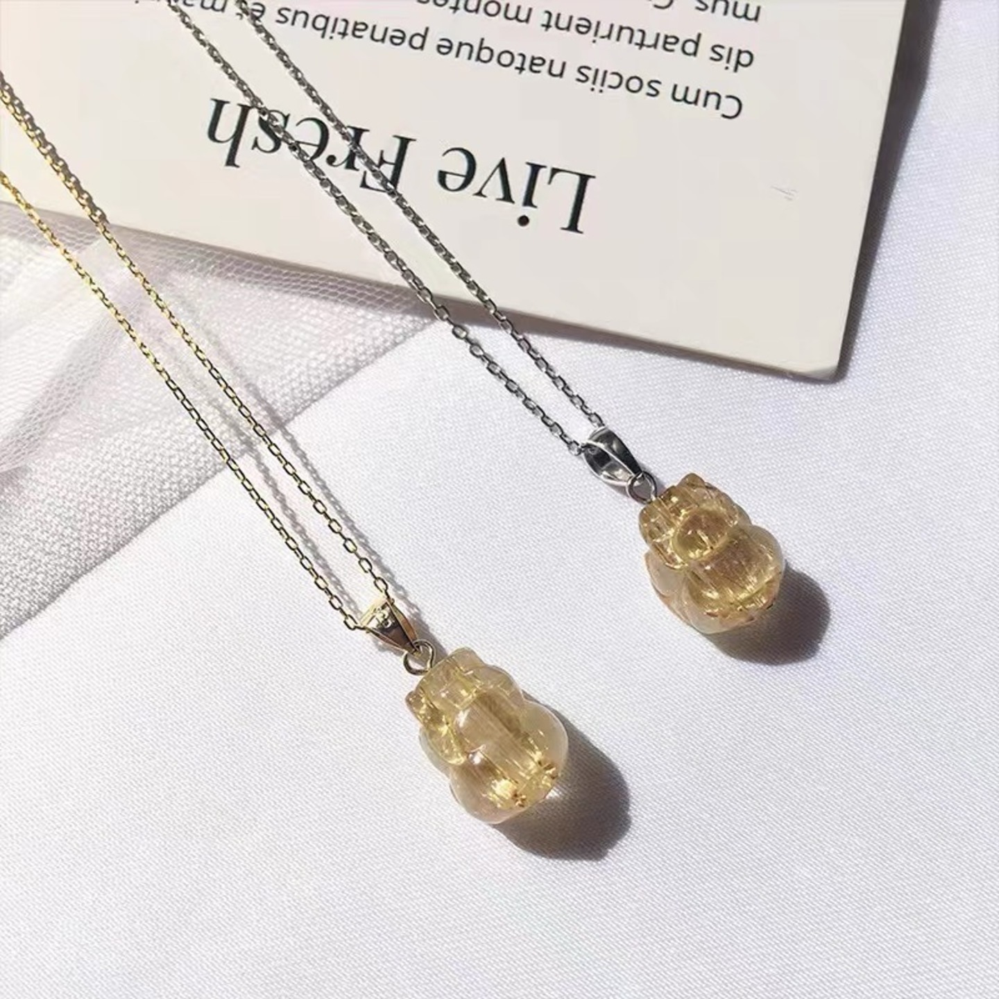 Pixiu Necklace Golden Rutilated Quartz