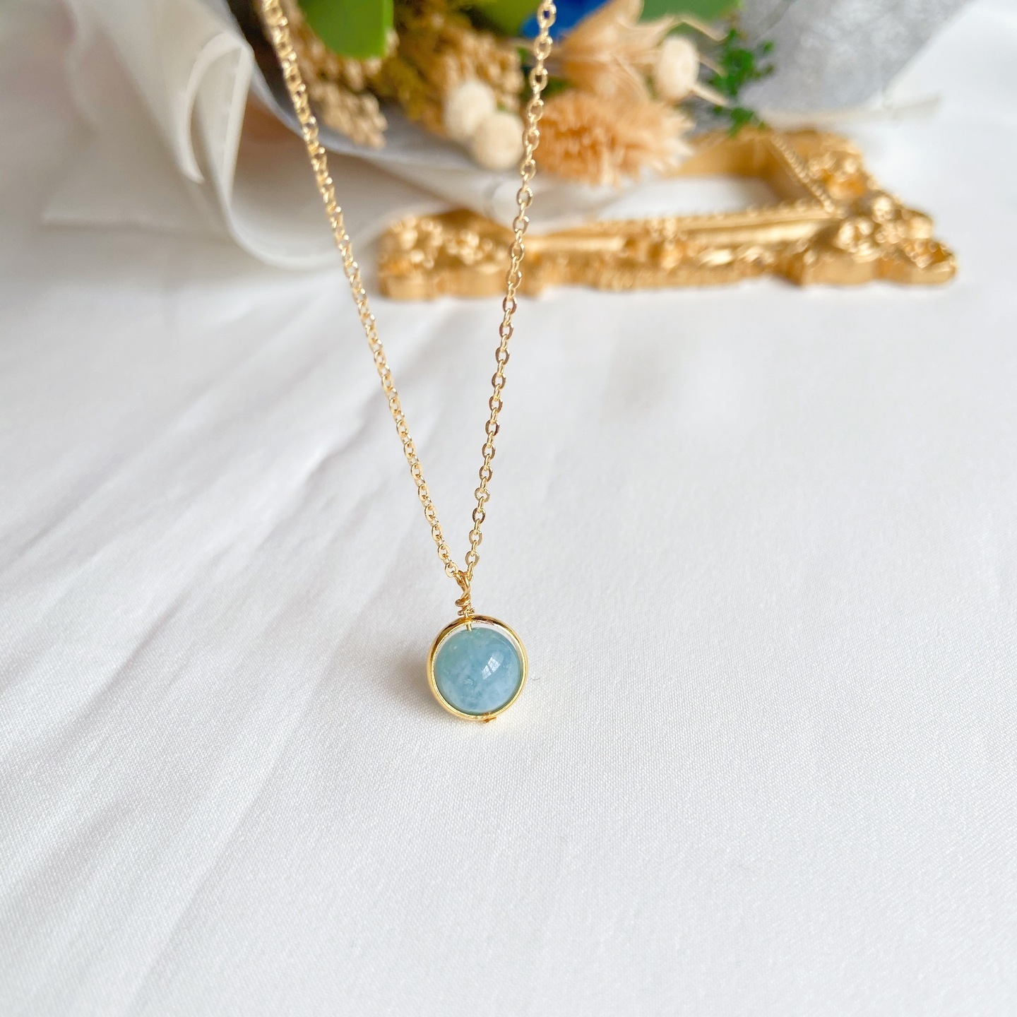 Single Necklace Aquamarine
