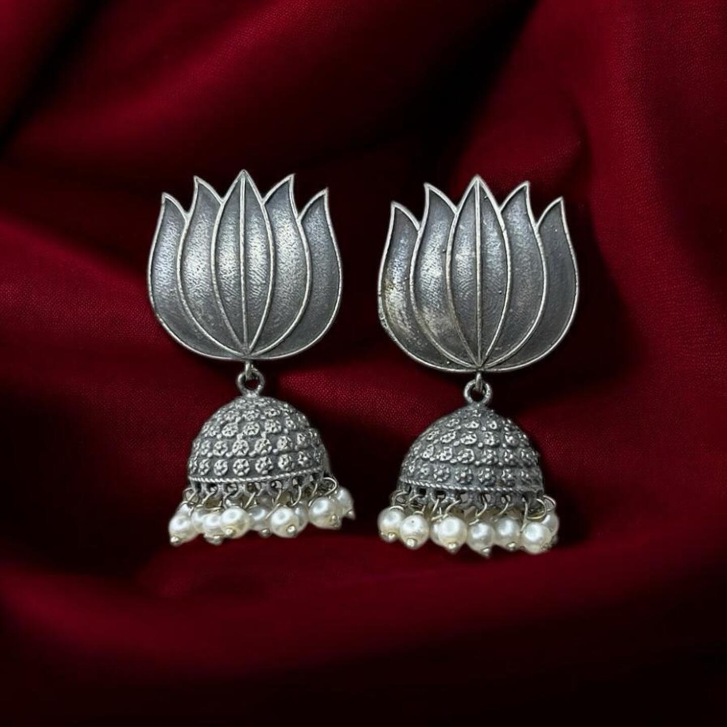 Silver oxidised earrings