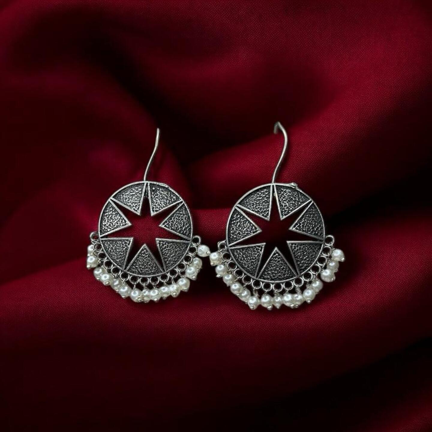 Silver oxidised earrings