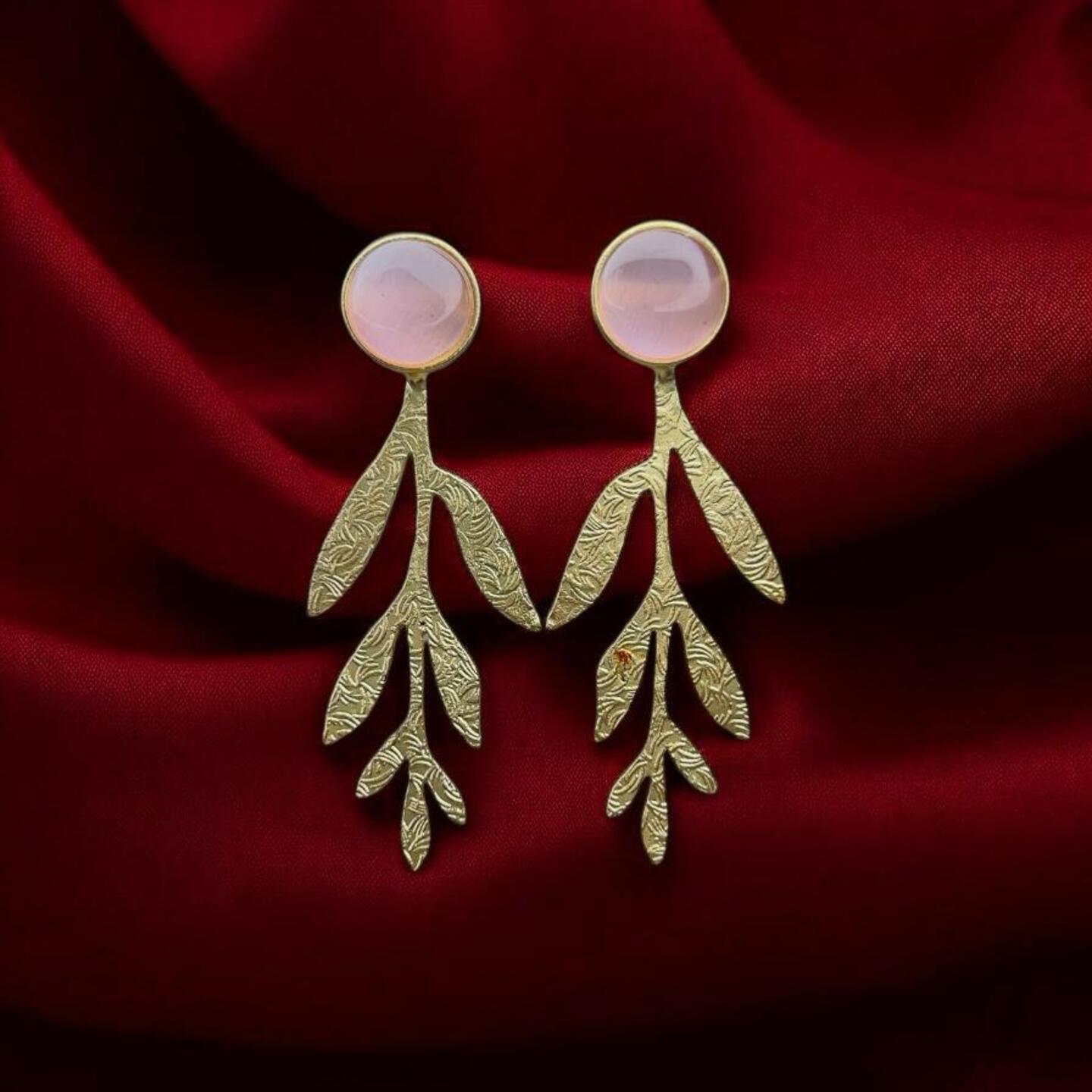 Stone Leaf Earrings
