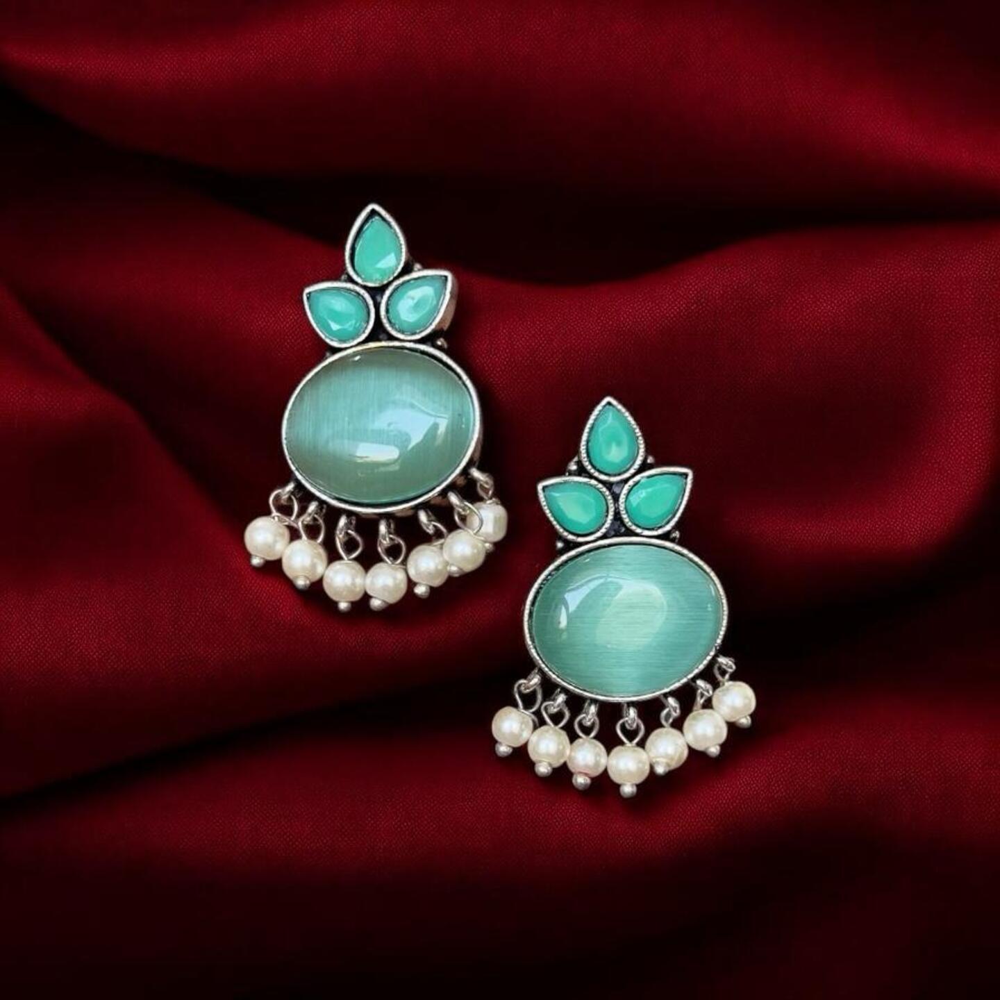 Silver oxidised earrings