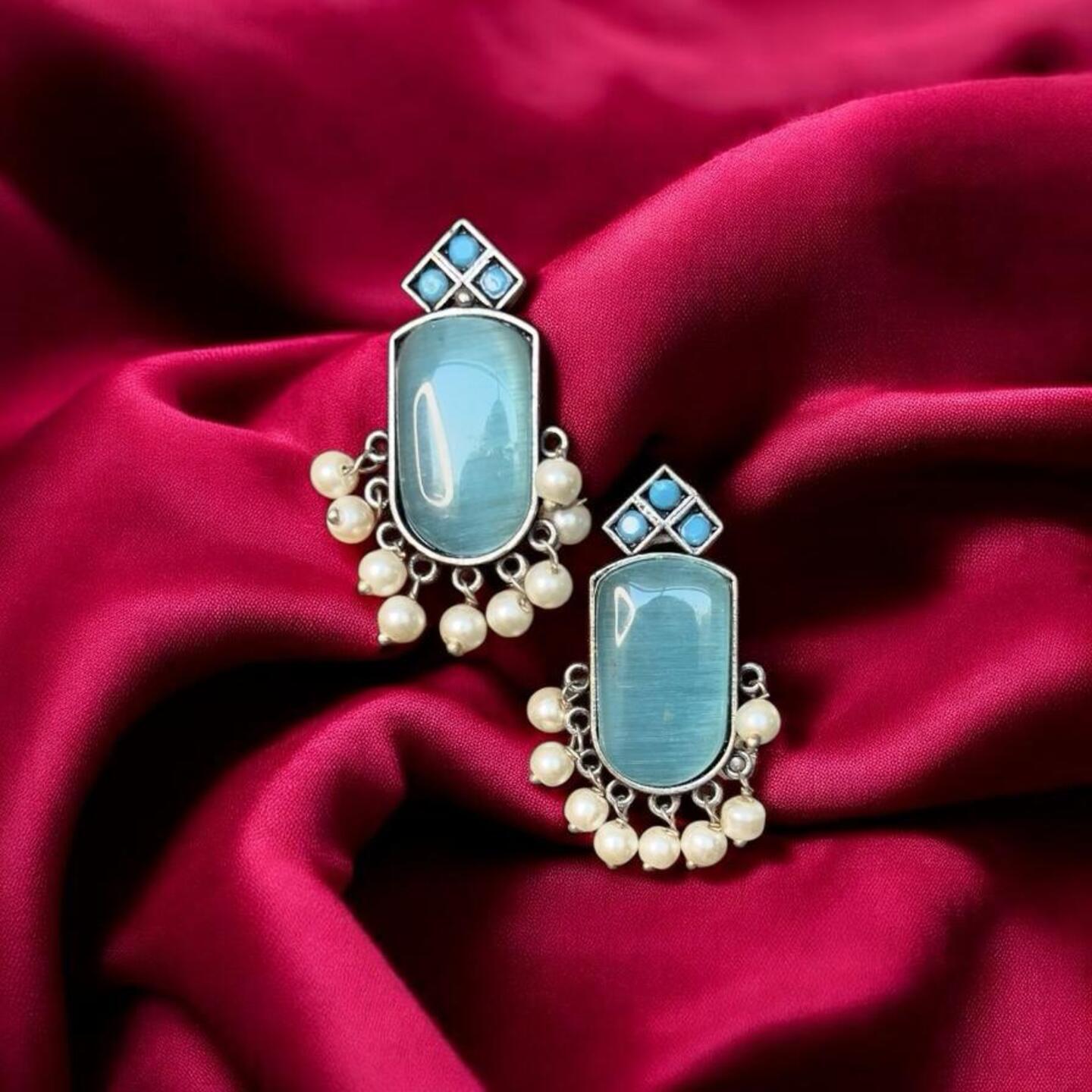 Silver oxidised earrings