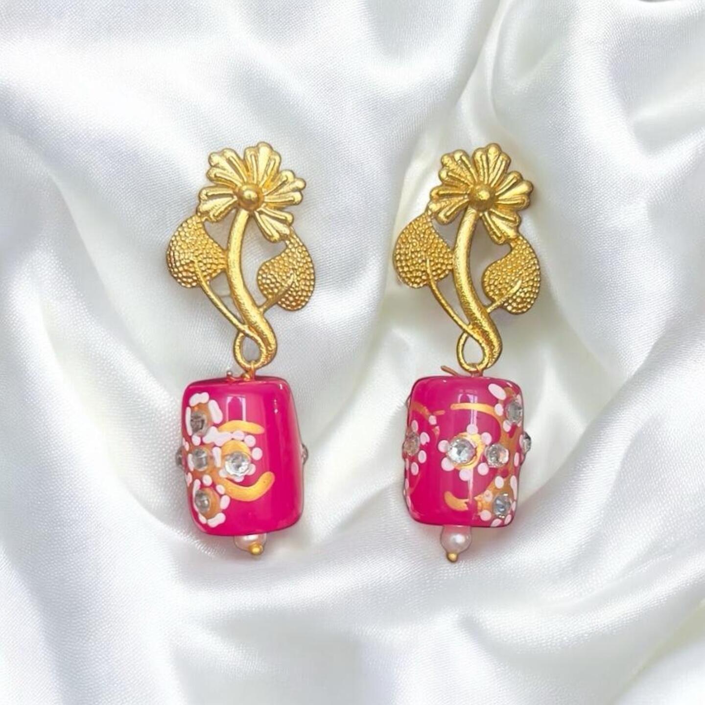 Tanjore hand painted earrings