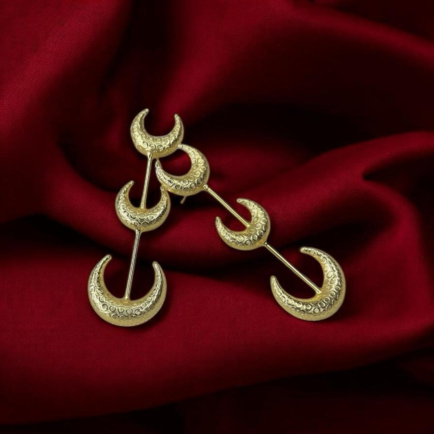 Moon Brass Earrings