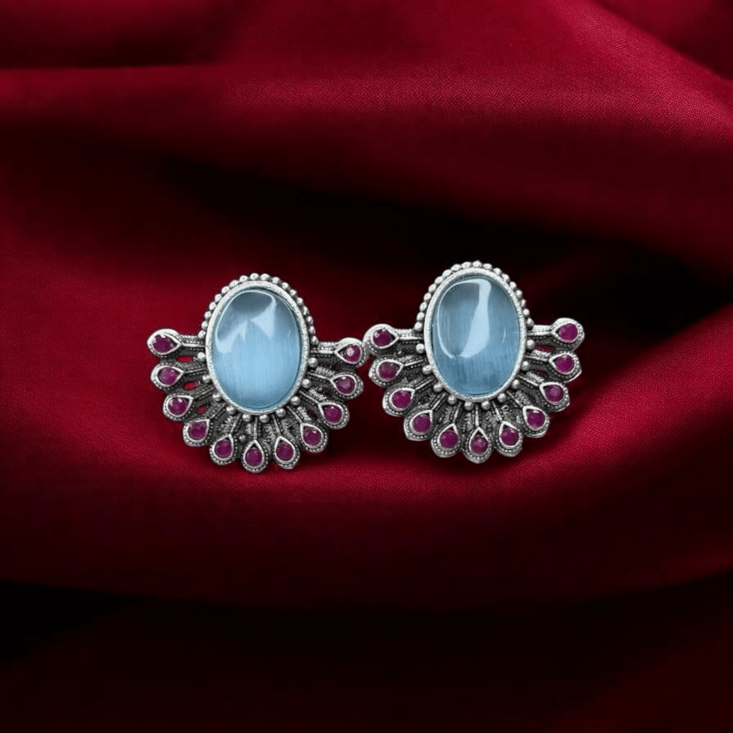 Silver oxidised earrings