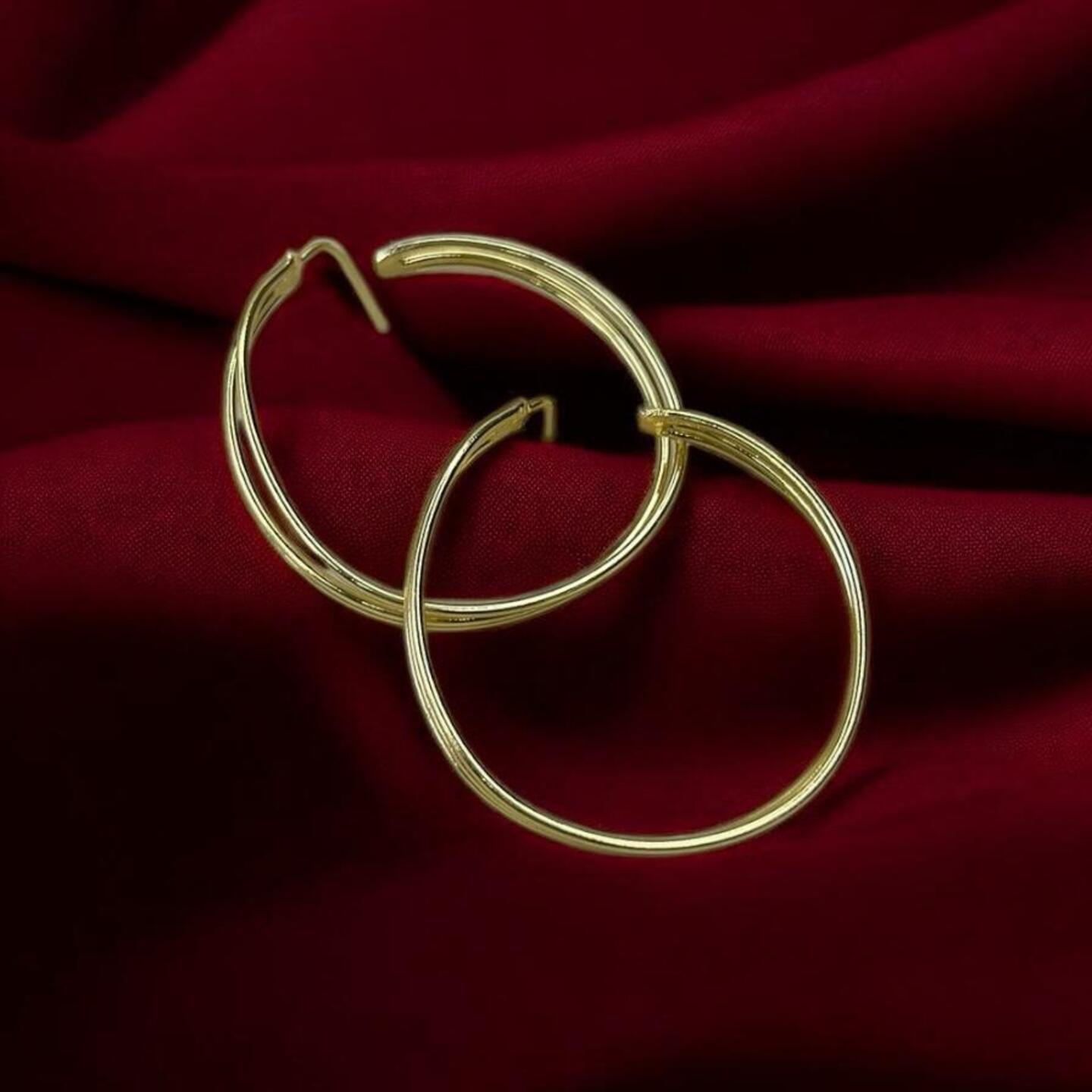 Brass circle earrings