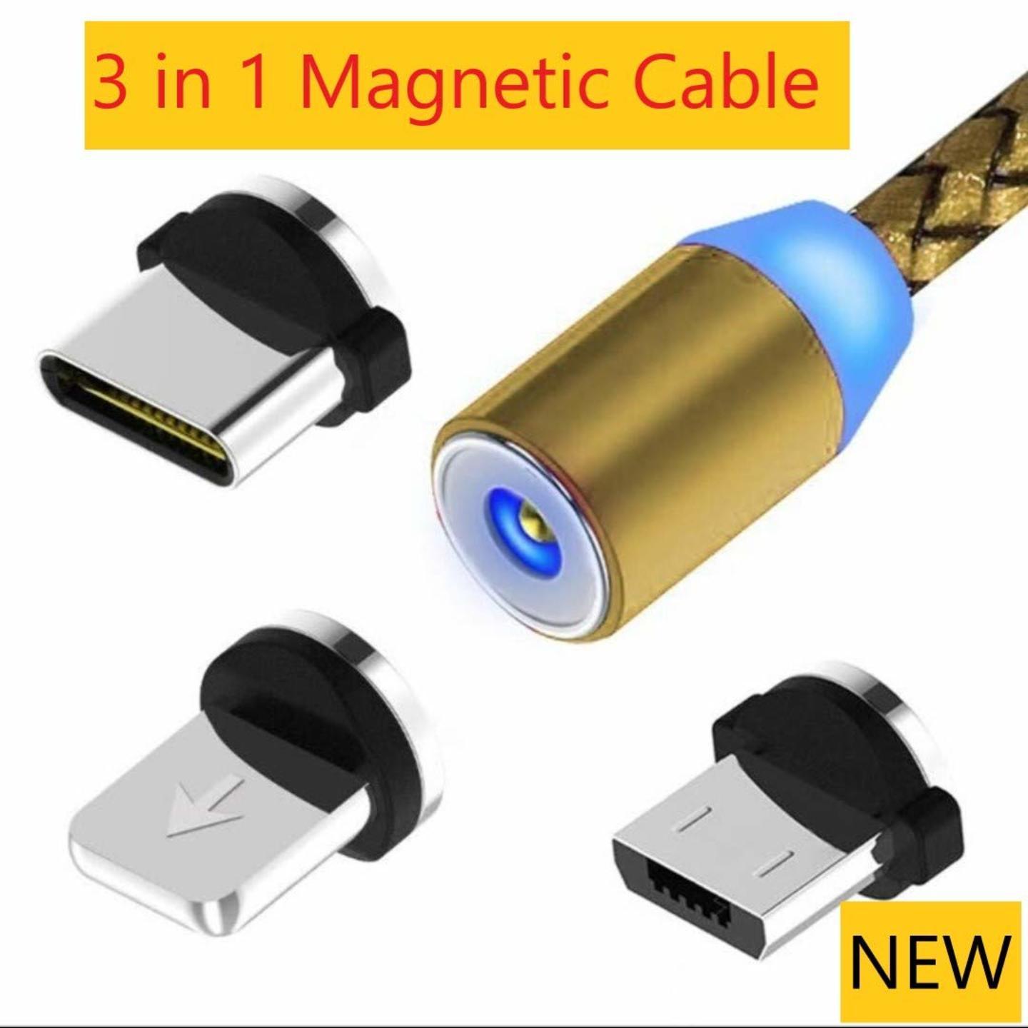 Magnetic 3 in 1 Cable for All Smartphones - Golden
