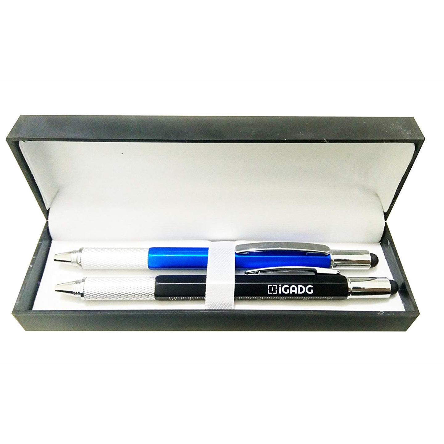 6 in 1 Multi Function Pen Stylus, 2 screw Driver, pen, level Meter, Scale - Pack of 2