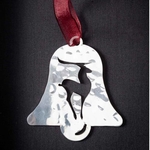 Bell with Reindeer - Stainless Steel Ornament