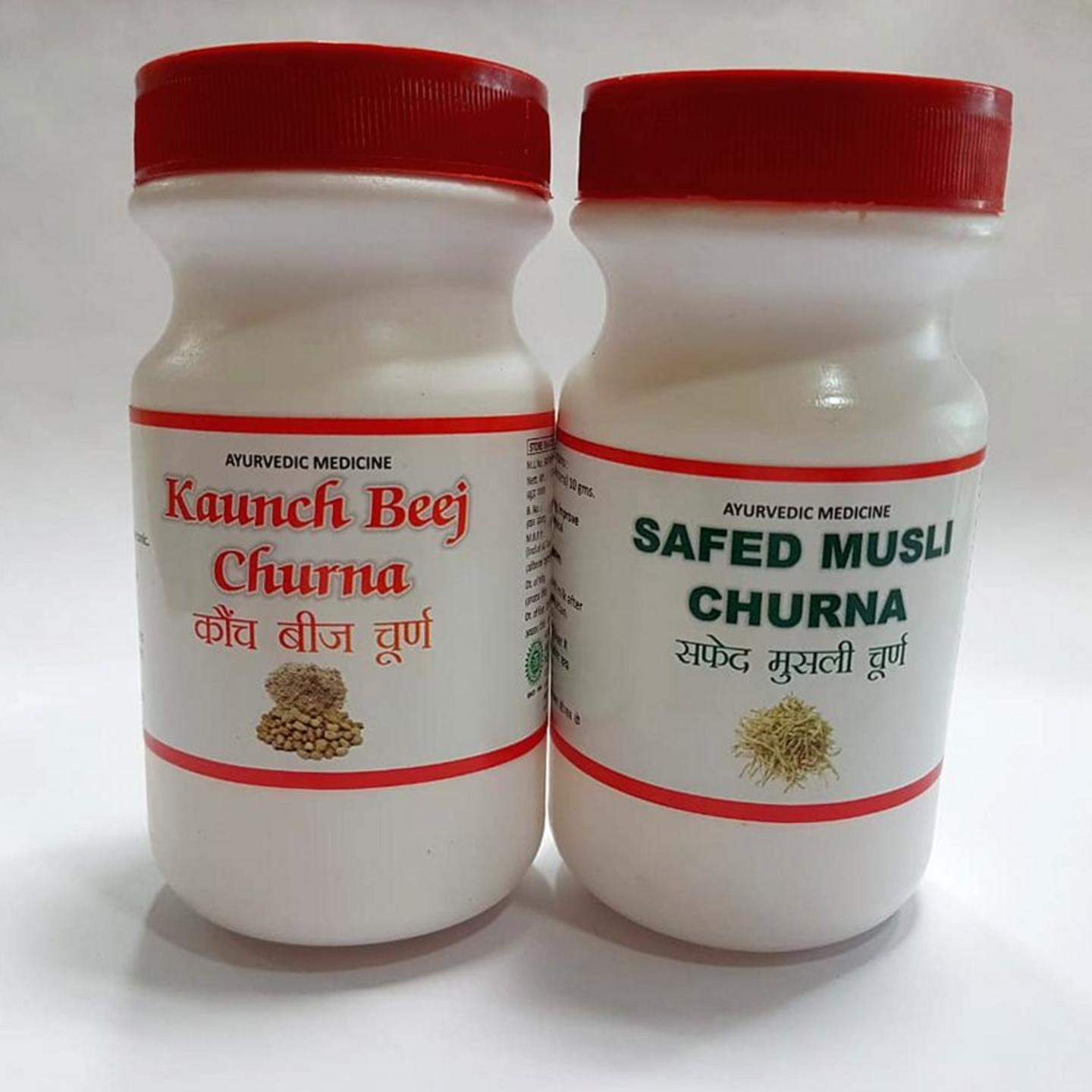 kaunch beej churan,safed musli churna 100 gms each for general weakness