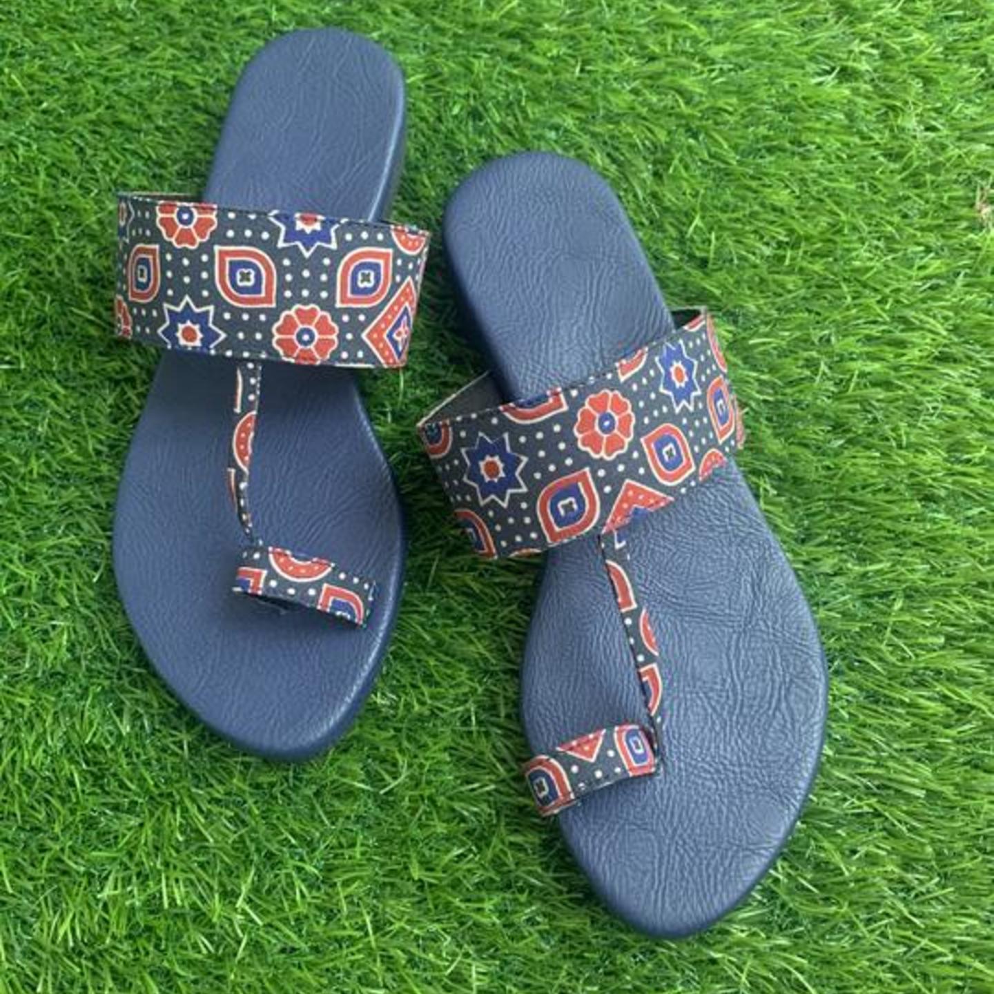 Ajrakh print Flip-flops