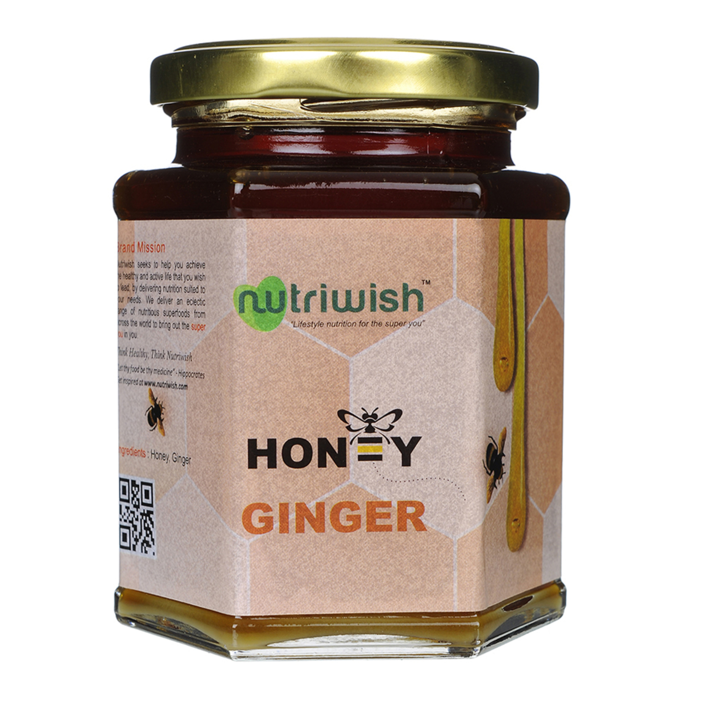 100  Pure Organic Honey - Infused With Ginger 350 gm