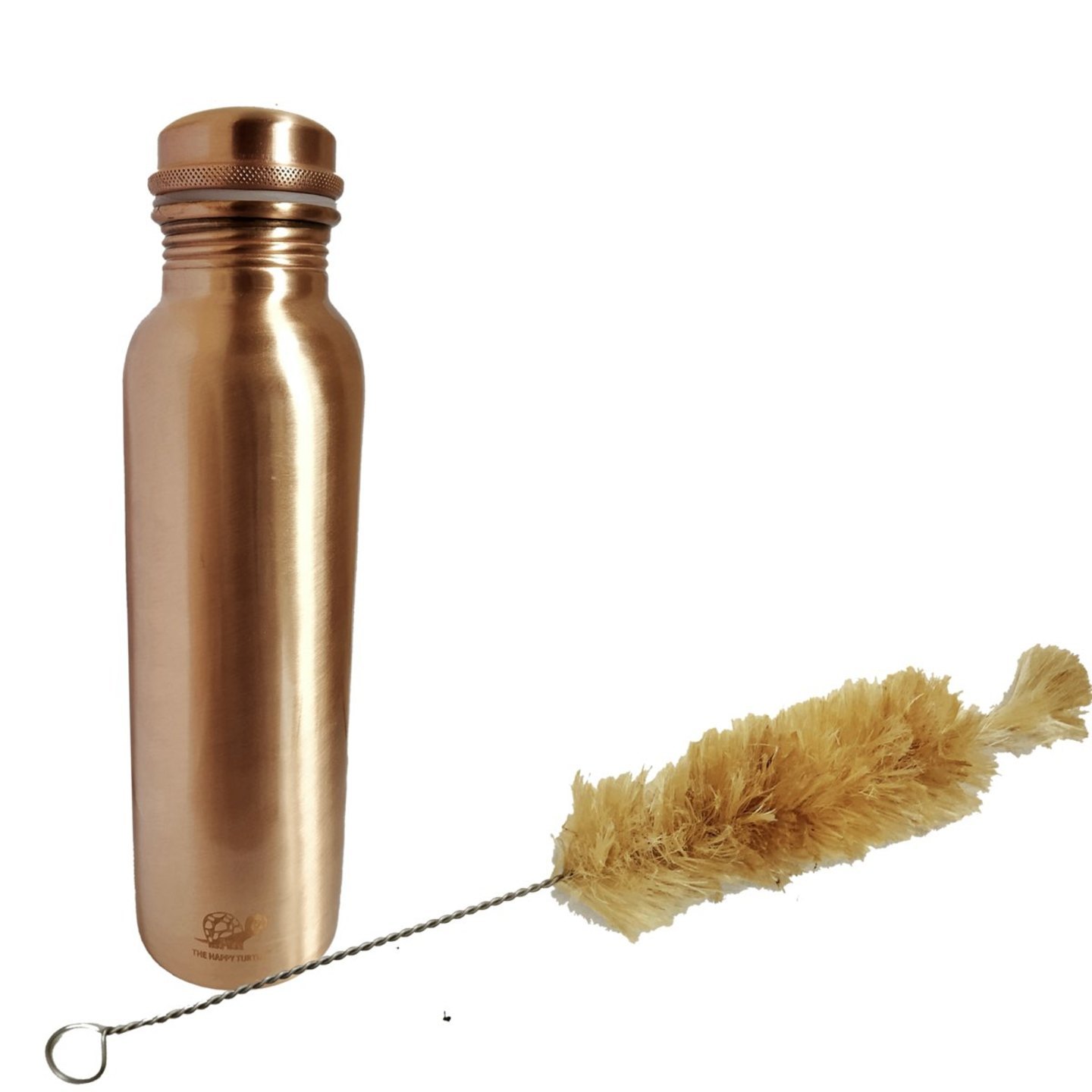 Copper Water Bottle and Bottle Brush