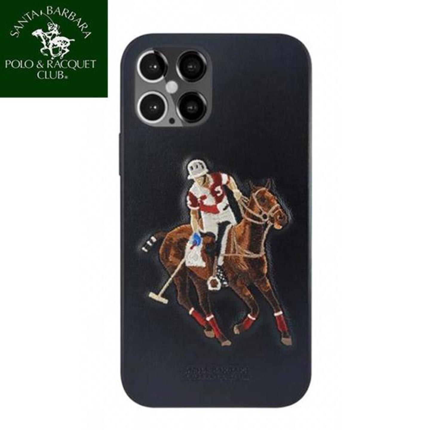 IPhone 12 Pro Max Jockey Series Genuine Santa Barbara Leather Case - Black