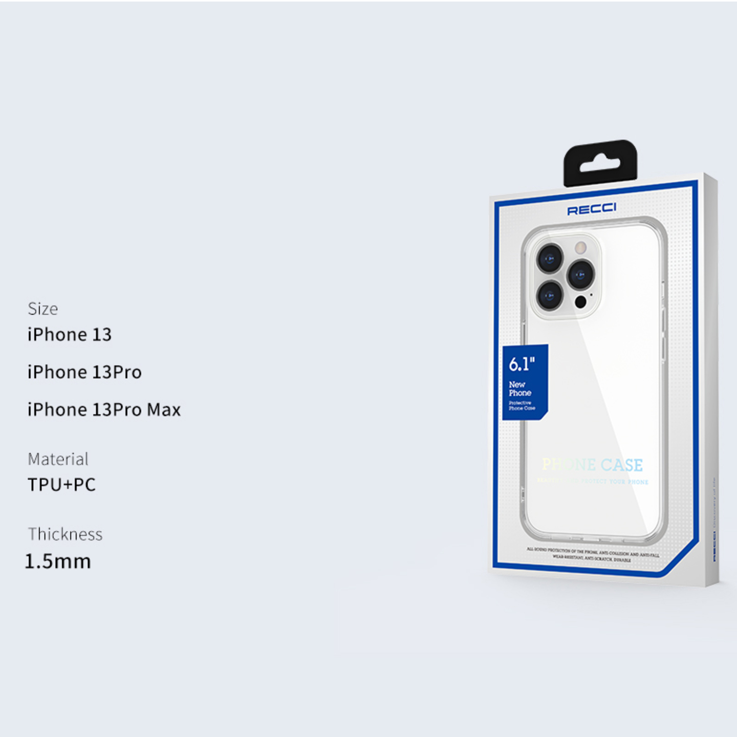 RECCI CLARITY LUXURY SERIES CASE IPHONE 13  13 PRO  13 PRO MAX