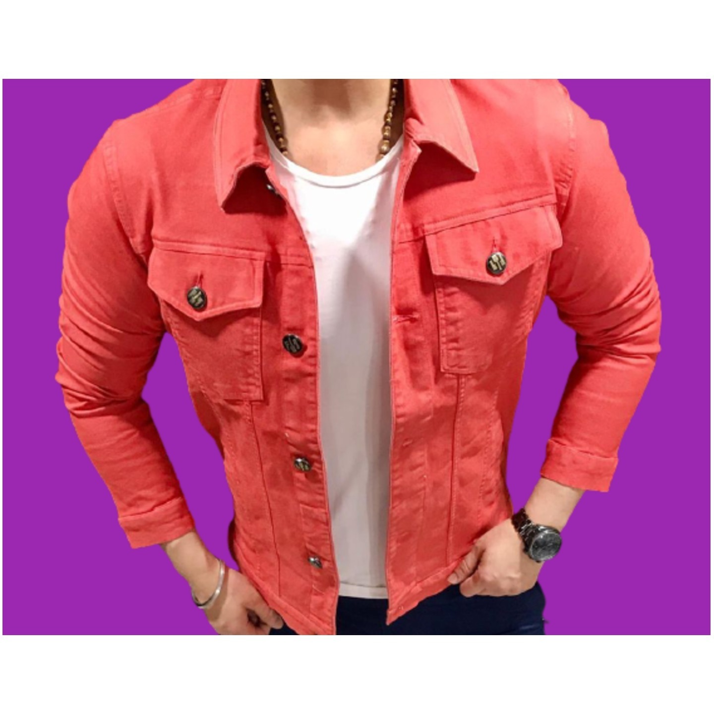 21 Inside Premium Cotton Denim Jacket for Mens