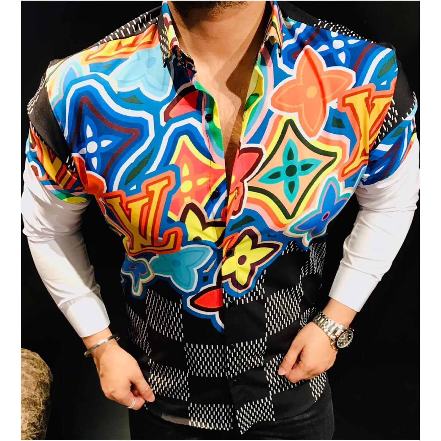 21 Inside Premium Imported Lycra Designer Printed Shirt For Men's