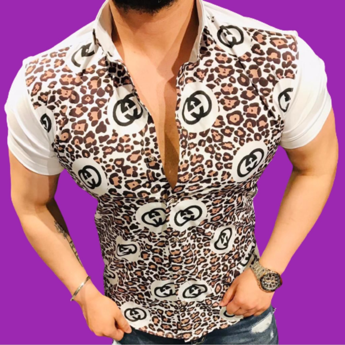 21 Inside Premium Imported 4 Way Lycra Printed Shirt For Men's