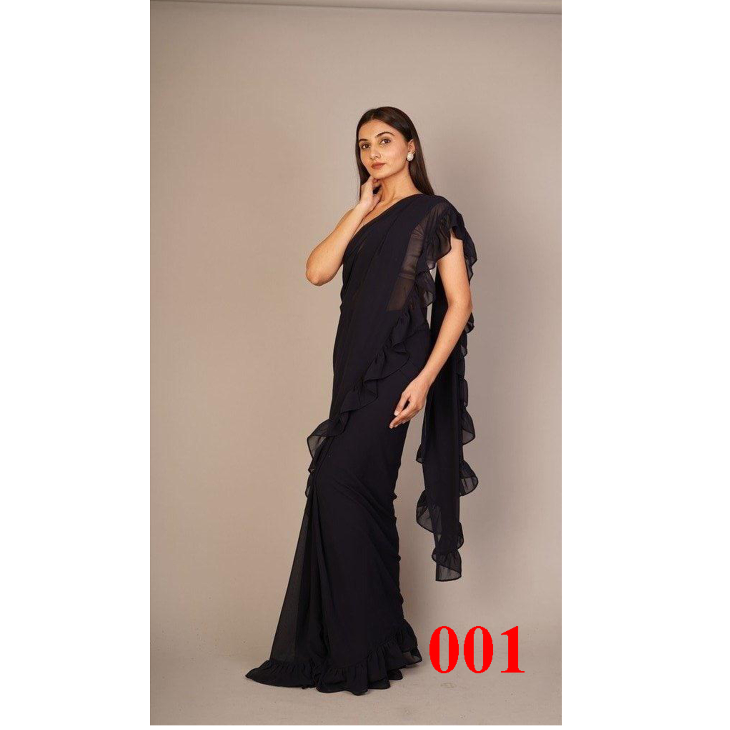 Georgette With Ruffle SAREE