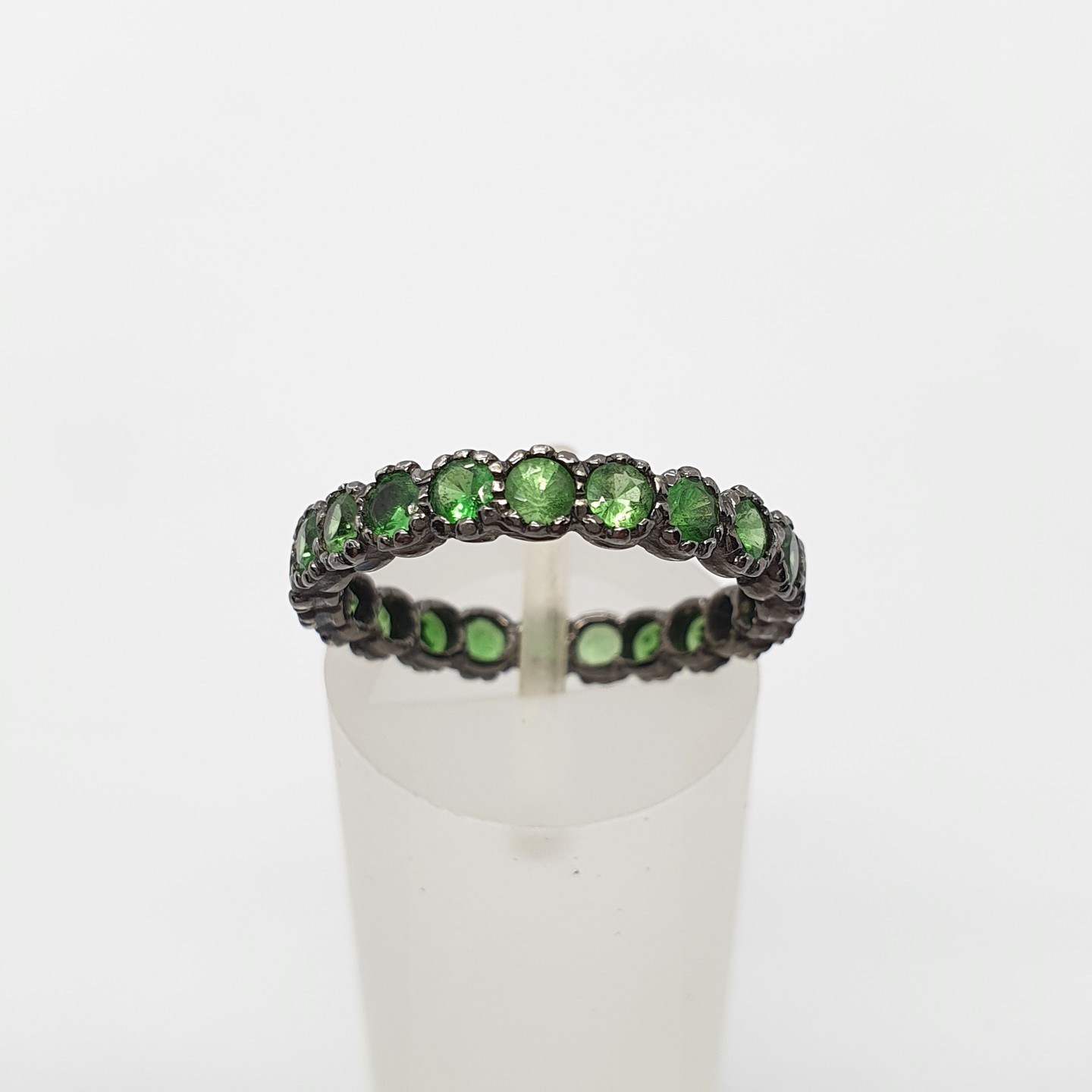 18K Black Gold Tsavorite Eternity Ring