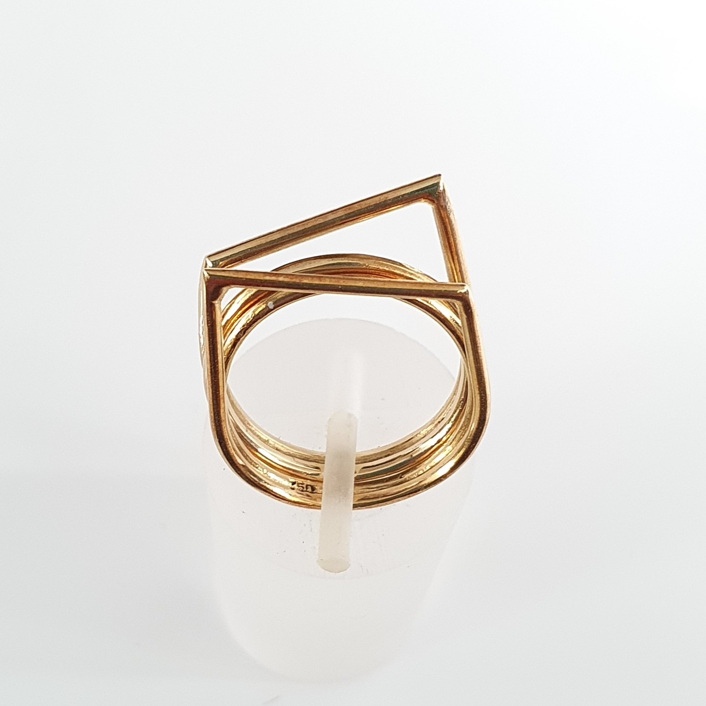 18K Yellow Gold Asymmetrical Minimalist Ring 1.5mm 6g 2 pieces