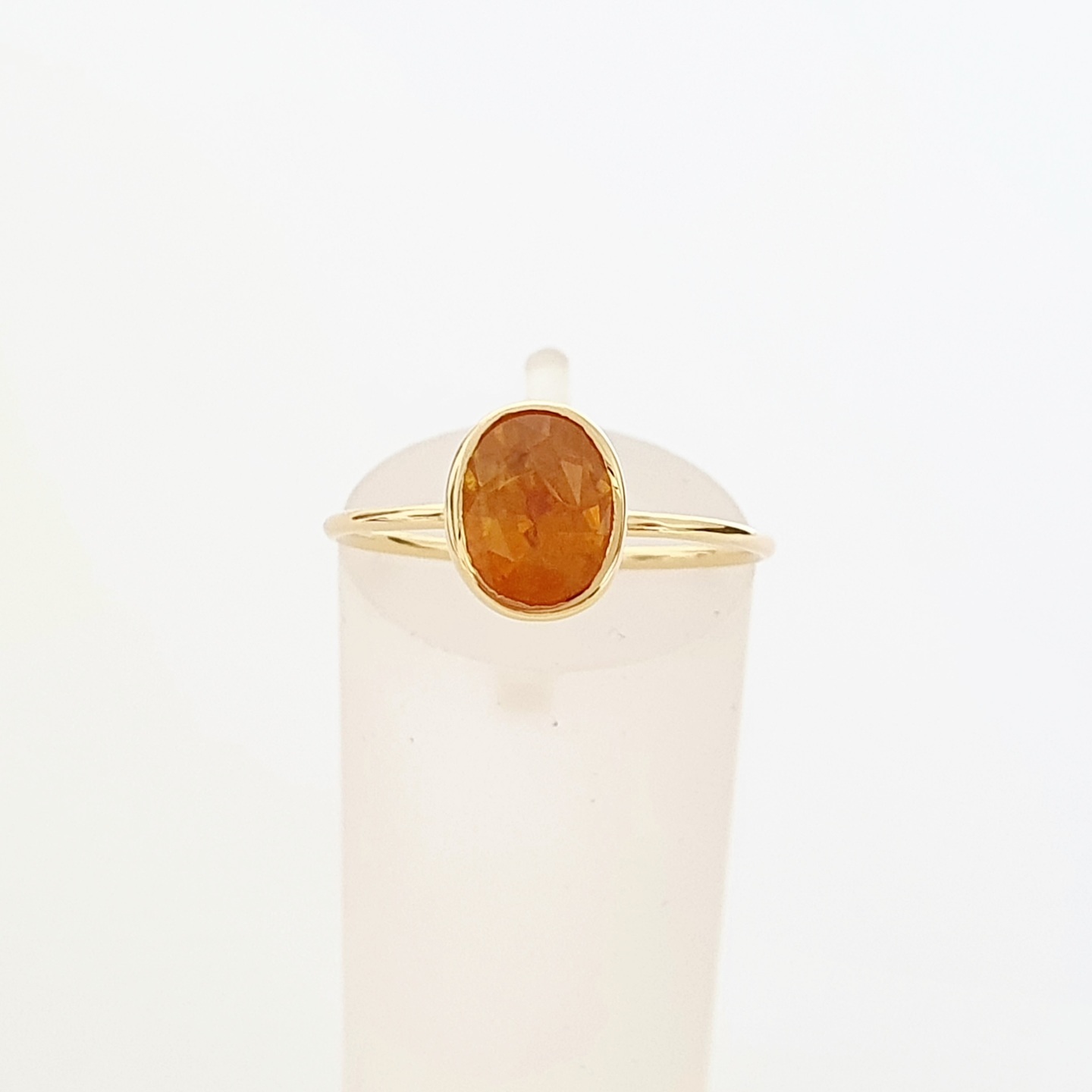 18K Yellow Gold Citrine Minimalist Stacking Ring