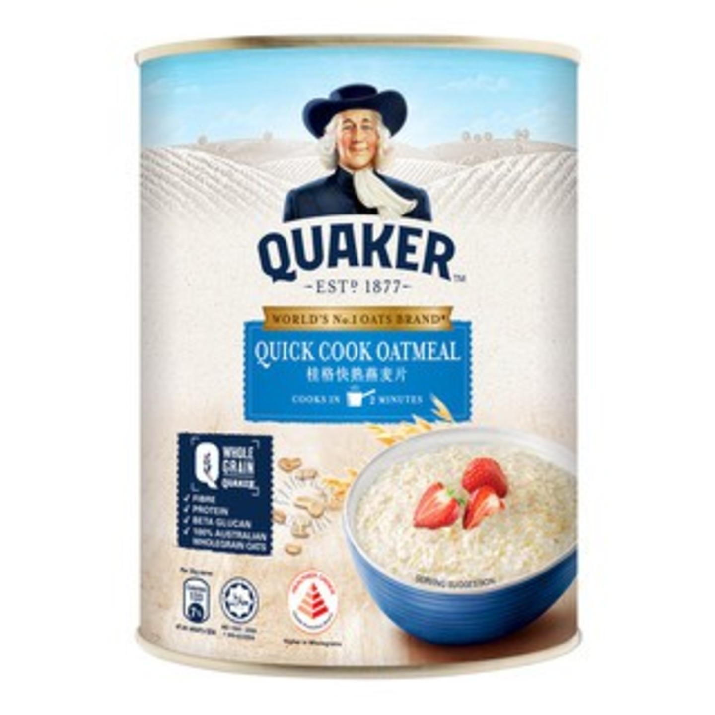 Quaker Quick Cook Oatmeal 800G TIN