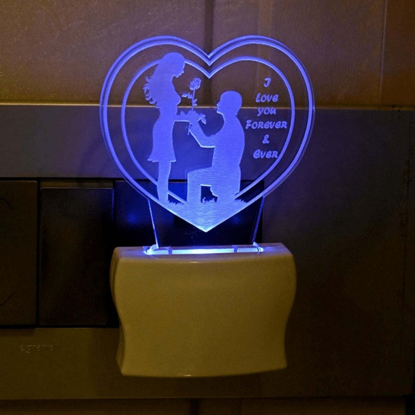 3D Illusion Couple LED Color Changing Night Lamp