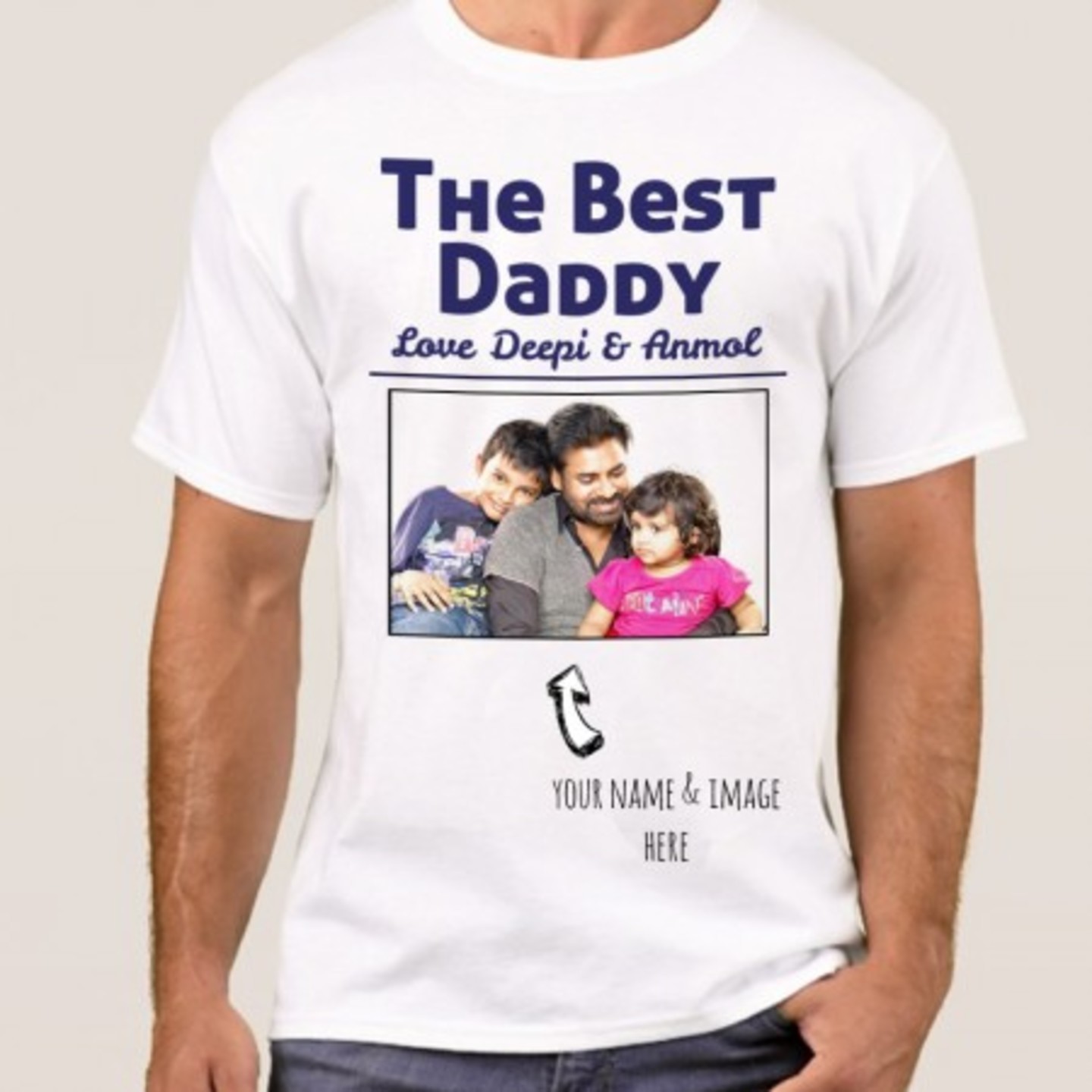 Customized t-shirt for men with your photo  text  logo 180 GSM