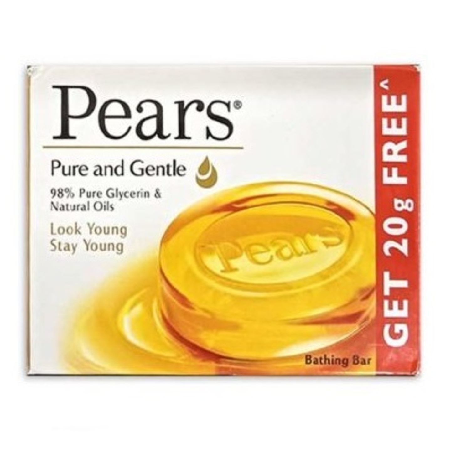 Pears Pure & Gentle Bathing Bar - 120 gram (100 gm + 20 gm free)