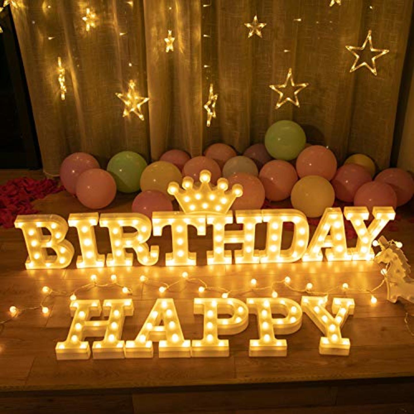 Alphabet LED Letter Lights for birthday  parties  decoration 8.5 inch