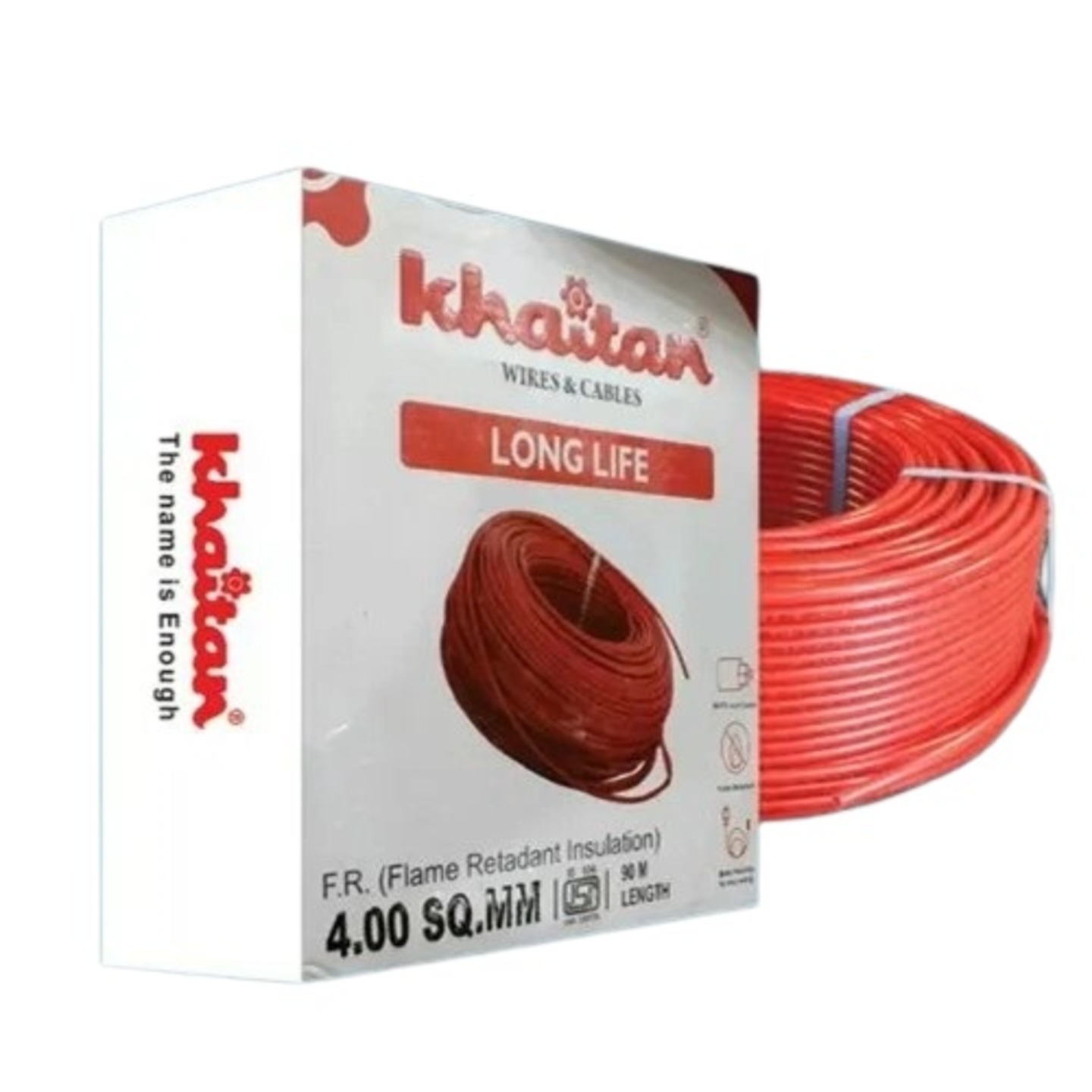 Khaitan 4.0 Sq.mm Premium 90 Meter Electrical Wire Red