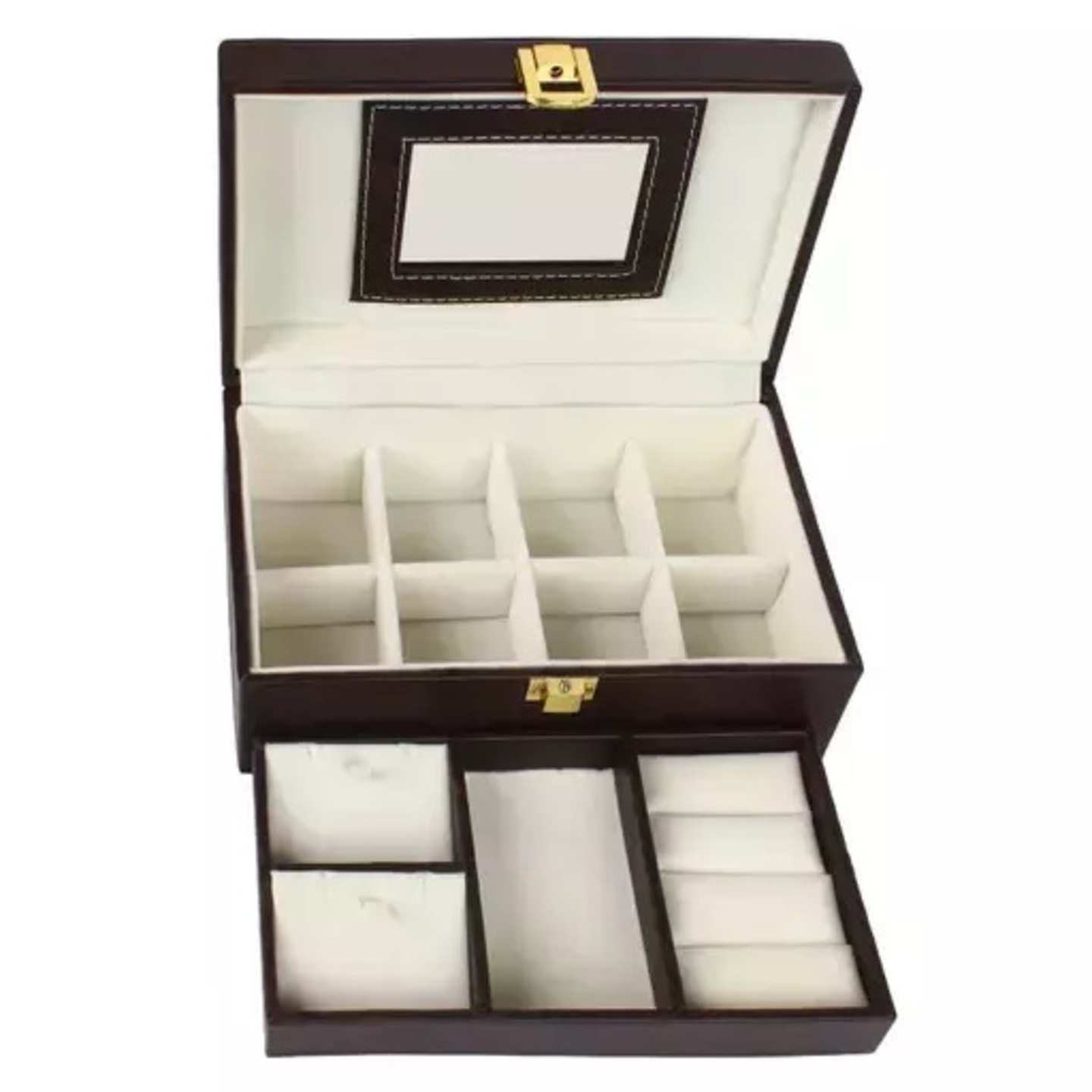 Premium PU Leather Women's Jewellery Box (Coffee Brown)