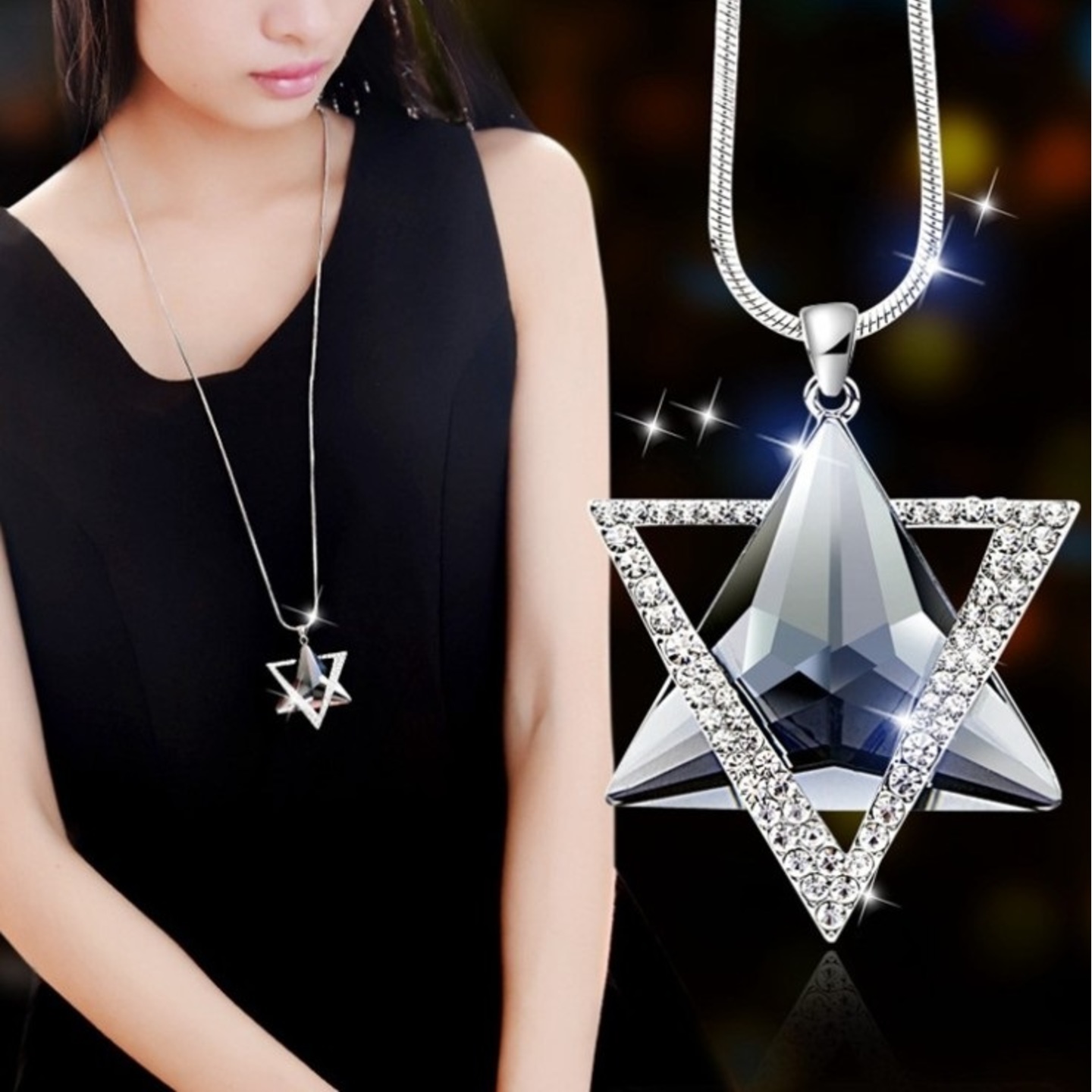 Six Star Crystal Necklace