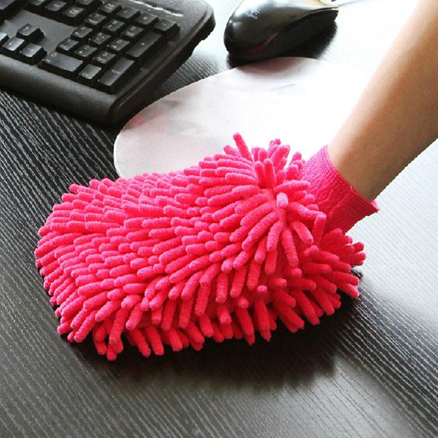 Microfibre Super Mitt Cleaning & Washing Gloves (Orange)