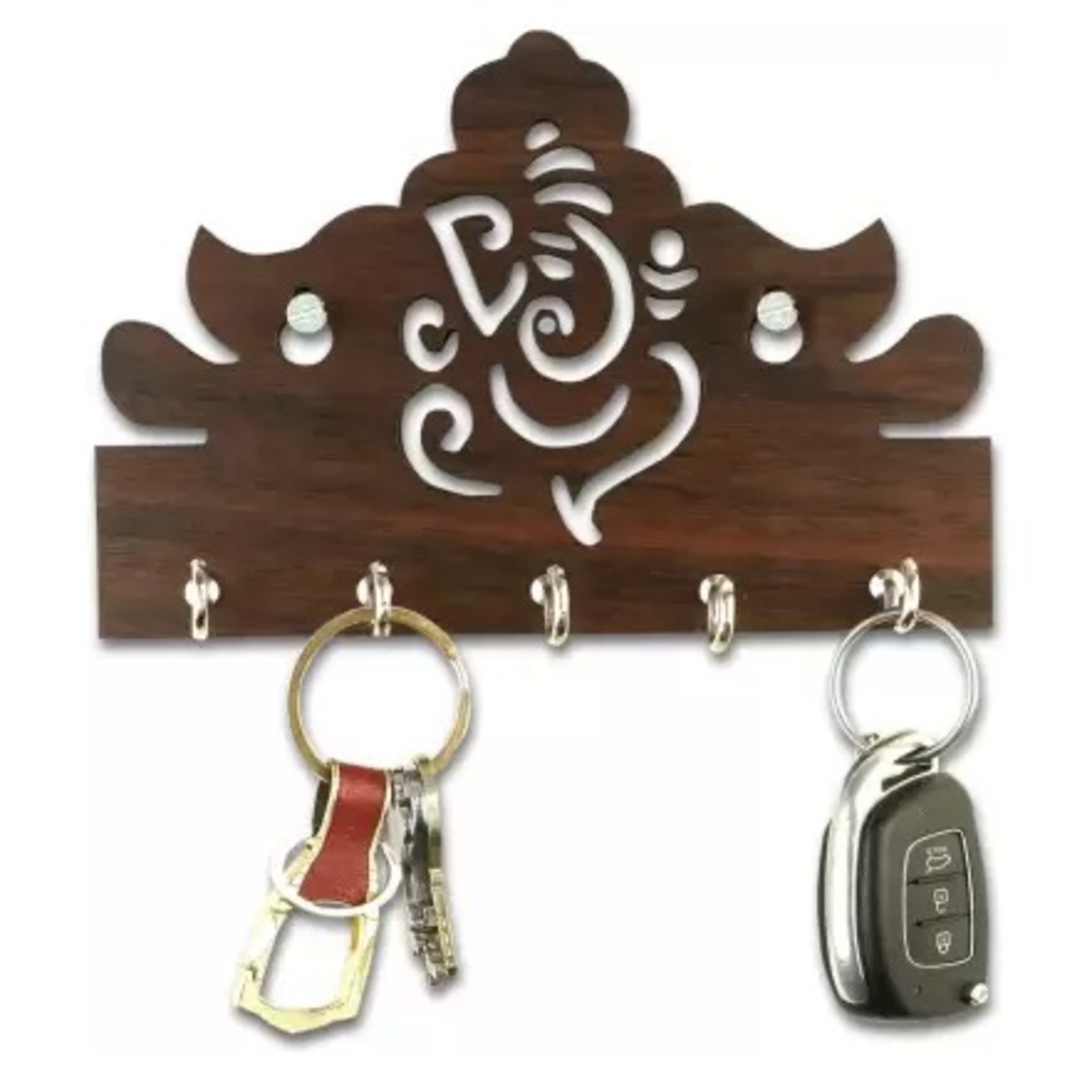 Ganesha Wooden Key Holder 5 Hooks